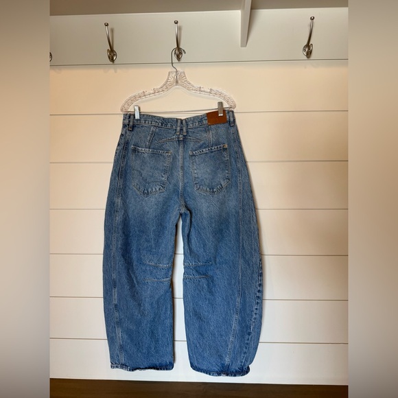 Free People We The Free Good Luck Mid-Rise Barrel Jeans 30 - Picture 3 of 10